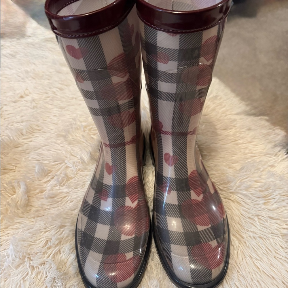 Burberry Check Heart Rain Boots